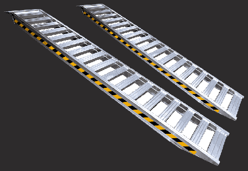 Par rampas aluminio 2500 x 400 x 120 — 5 tn